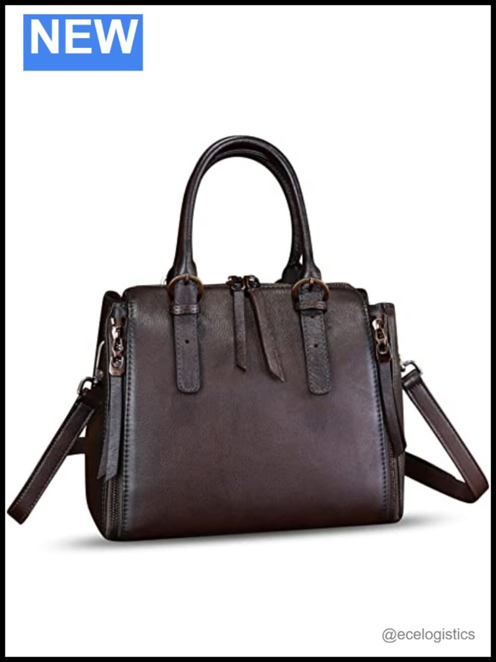 Genuine Leather Satchel Vintage Crossbody Handbag Top Handle Purse